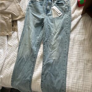 Stylish Light Blue Women's Straight Leg Jeans